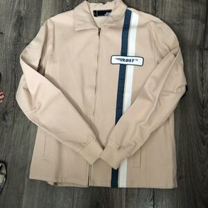Lost Tan Jacket with Blue and White Stripe